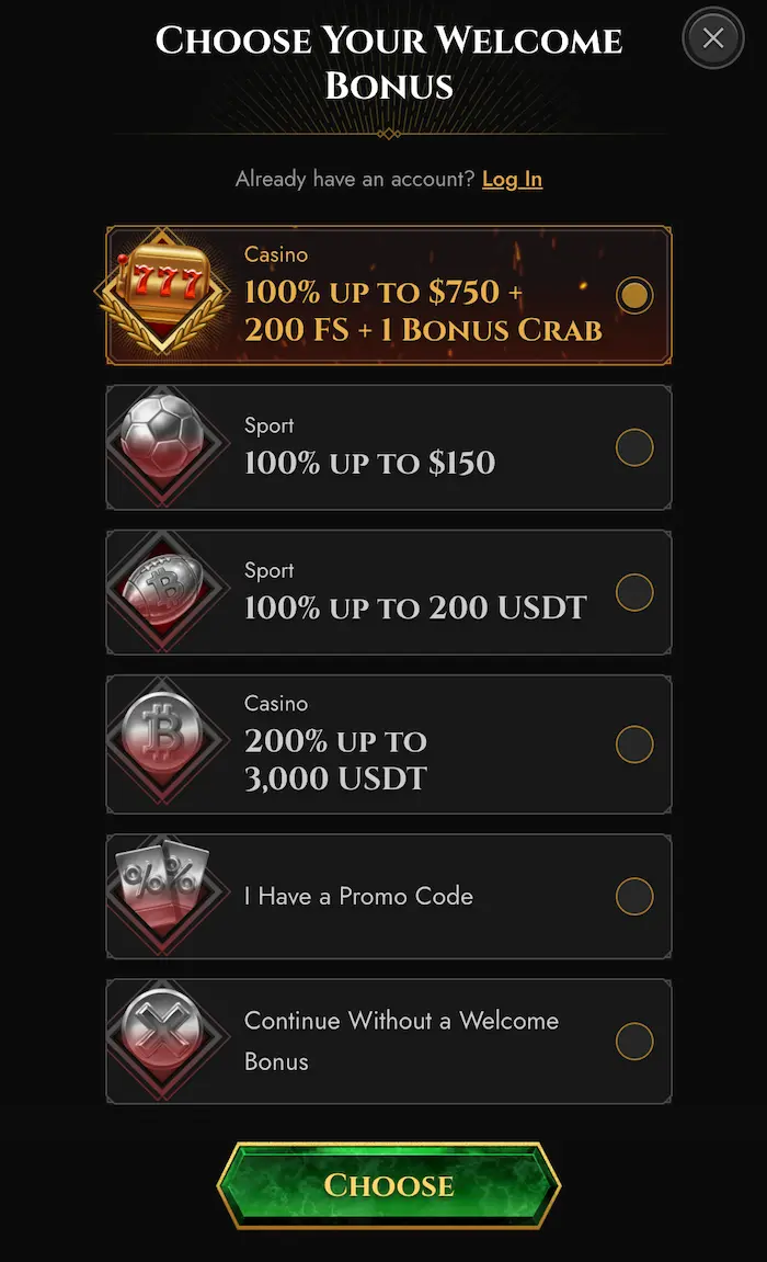 Legiano Casino CA reg