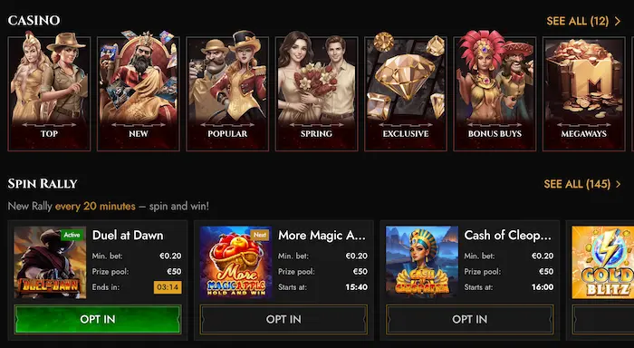 Legiano Casino games